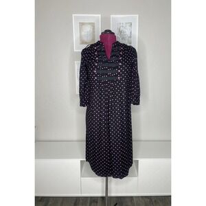 April Cornell Midi Dress Women's XS Polka Dot Peasant Boho Shiftp‎